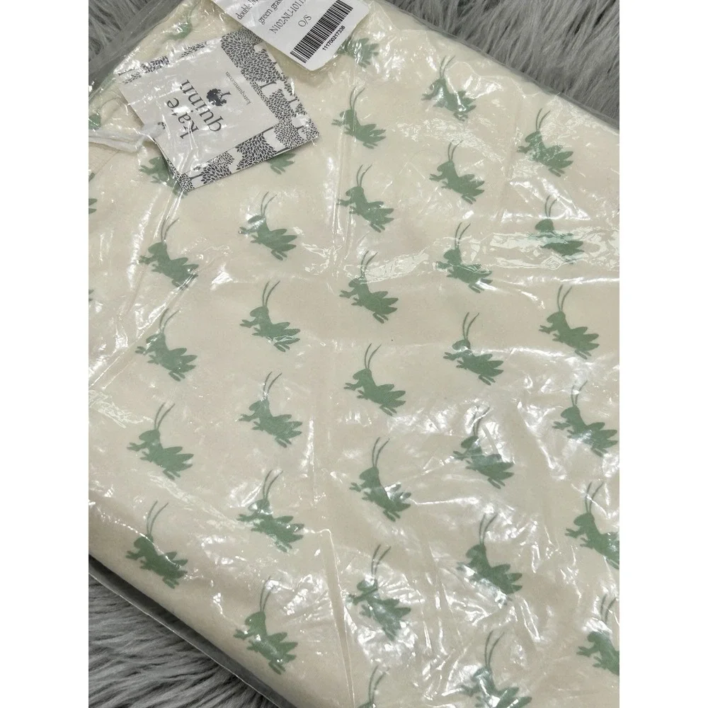 Kate Quinn Green Grasshopper Double Layer Blanket 44x44 100%‎ Organic Cotton NEW